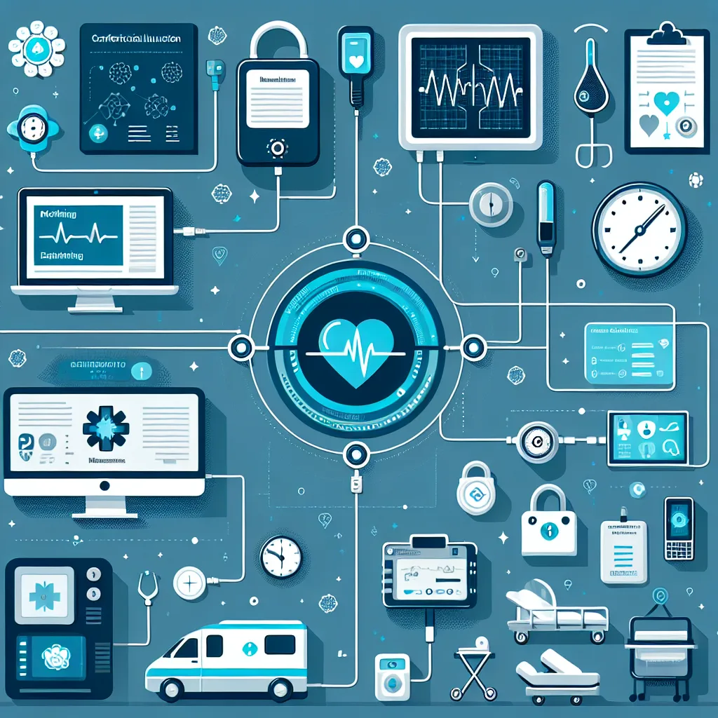 Diagram illustrating Data Protection Strategies for Connected Medical Devices in the context of Healthcare and Remote Monitoring